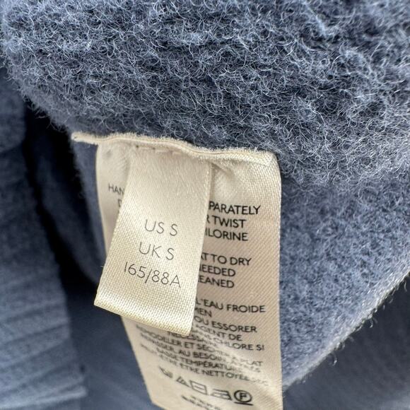 Free People High Low Boxy Oversized Sweater Womens Small Blue Rough Seam - Picture 9 of 12